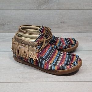 Twisted X Womens Ankle High Top Aztec Sneakers boots moc shoes sz 8.5M
